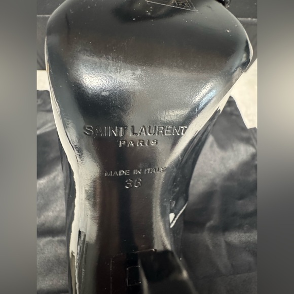 Yves Laurent Black Opyum patent leather 110 logo heel - Picture 8 of 8
